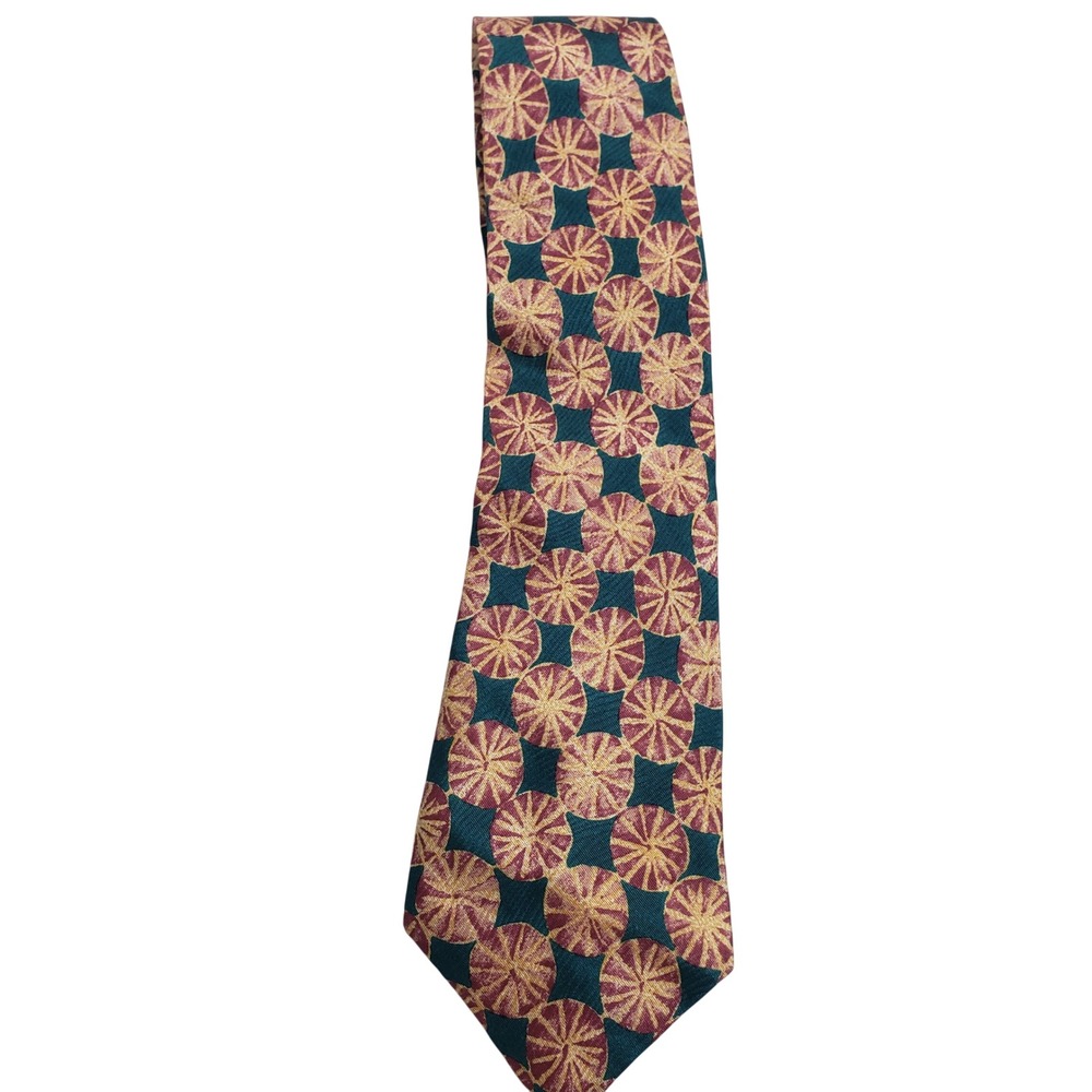 The Metropolitan Museum of Art Mens Silk Tie OS Teal Burgundy Gold Geometric